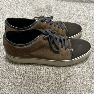 Men’s Lanvin Brown & Gray Suede Shoes - Size 11 Tan $590 New Men Tan Grey